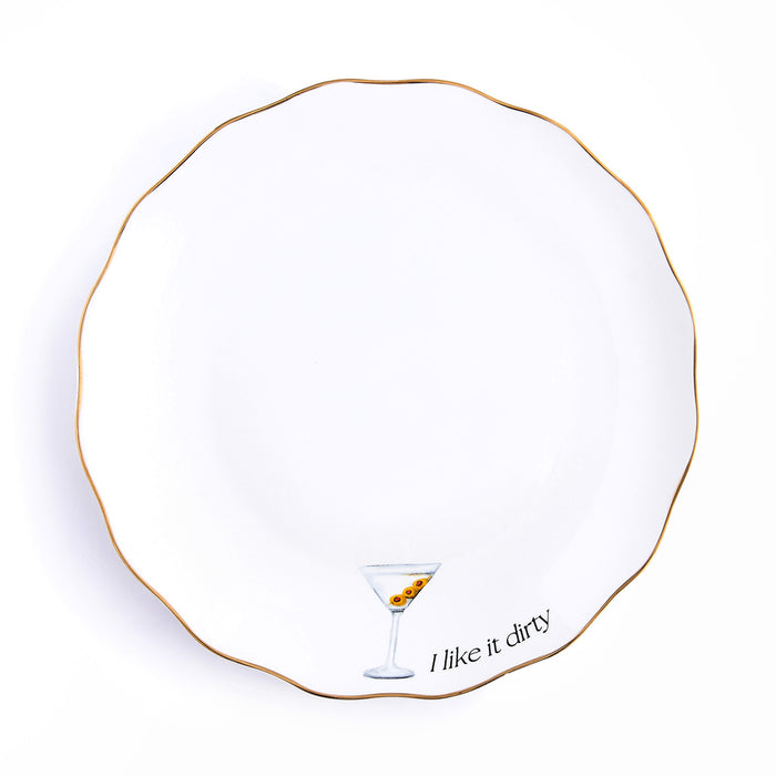 Godinger Dirty Martini Cocktail Appetizer Plate Set Of 4