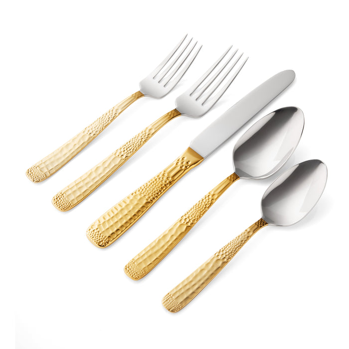 godinger Donatella 24kt Gold Plated 18/10 Stainless Steel 20 Piece Flatware Set Service For 4