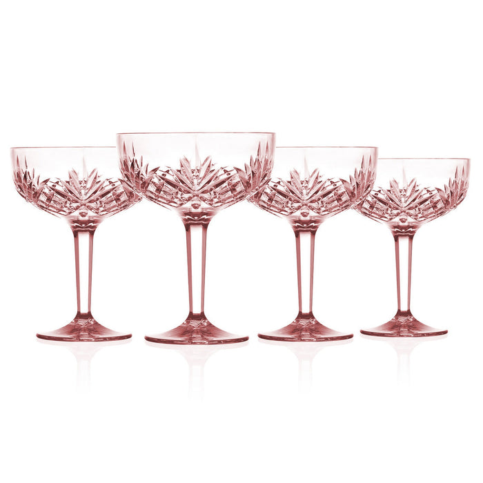godinger Dublin Acrylic Blush Champagne Coupe Set of 4