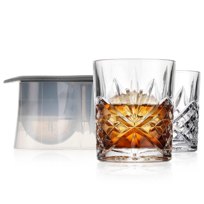 Godinger Dublin Crystal 3 Piece Double Old Fashion Chiller Set