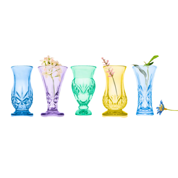 Godinger Dublin Crystal 5 Piece Spring Bud Vase Set