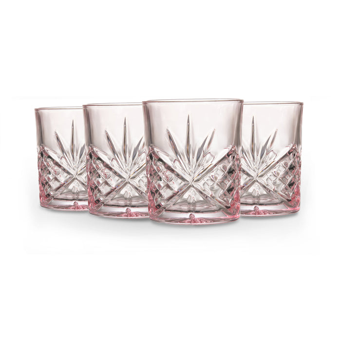 godinger Dublin Crystal Blush Double Old Fashion Set of 4