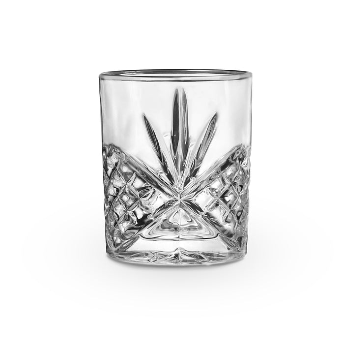 Godinger Dublin Crystal Platinum Rim Double Old Fashion Set Of 4