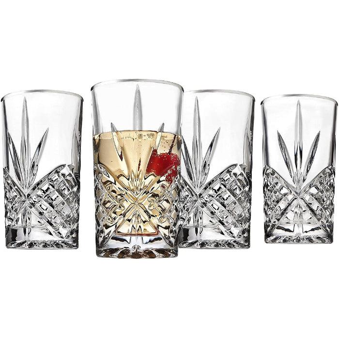 Godinger Dublin Crystal Platinum Rim Highball Set Of 4
