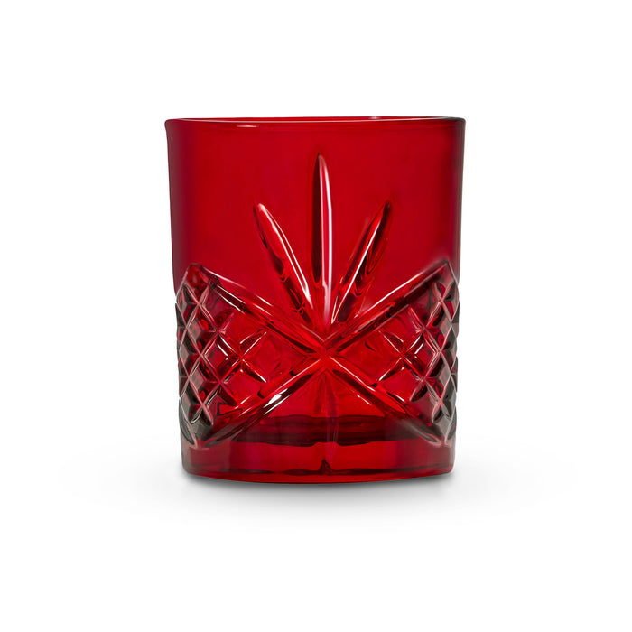 Godinger Dublin Crystal Red Double Old Fashion Set Of 4