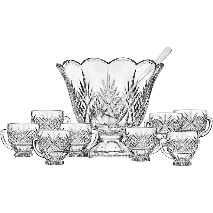 godinger Dublin Crystal Scalloped 10 Piece Punch Set