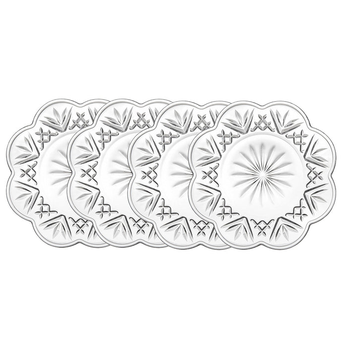 godinger Dublin Crystal Scalloped Canape Plates Set of 4