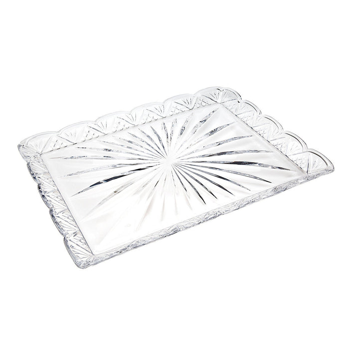 Godinger Dublin Crystal Scalloped Large Serving Tray