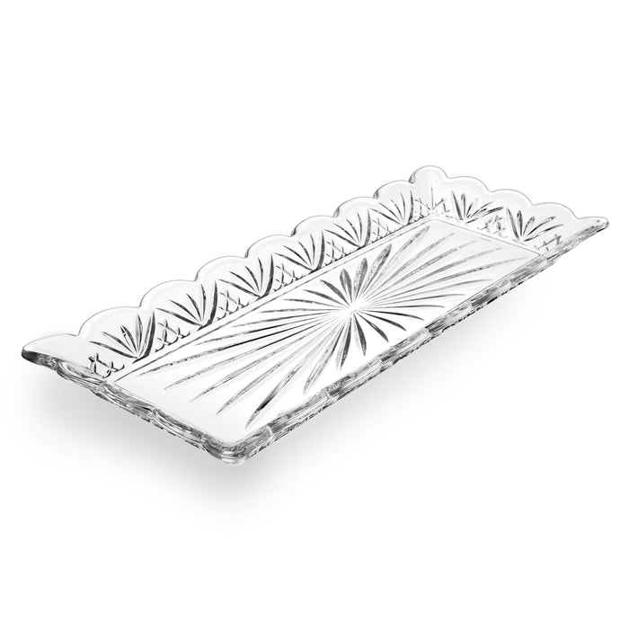 Godinger Dublin Crystal Scalloped Relish Server 4 Piece Set