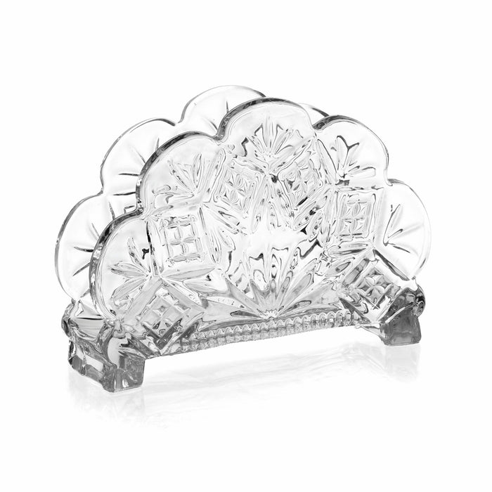 godinger Dublin Crystal Scalloped Standing Napkin Holder
