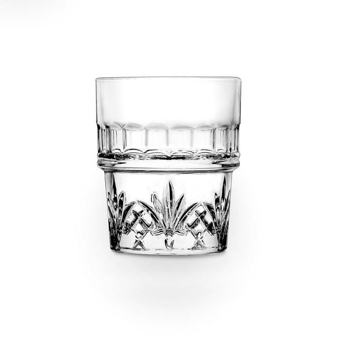 Godinger Dublin Crystal Stackable Double Old Fashion Glass Set Of 4