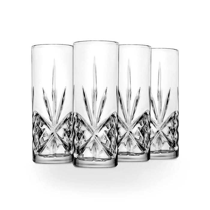 godinger Dublin Crystal Tom Collins Highball Glass Set of 4