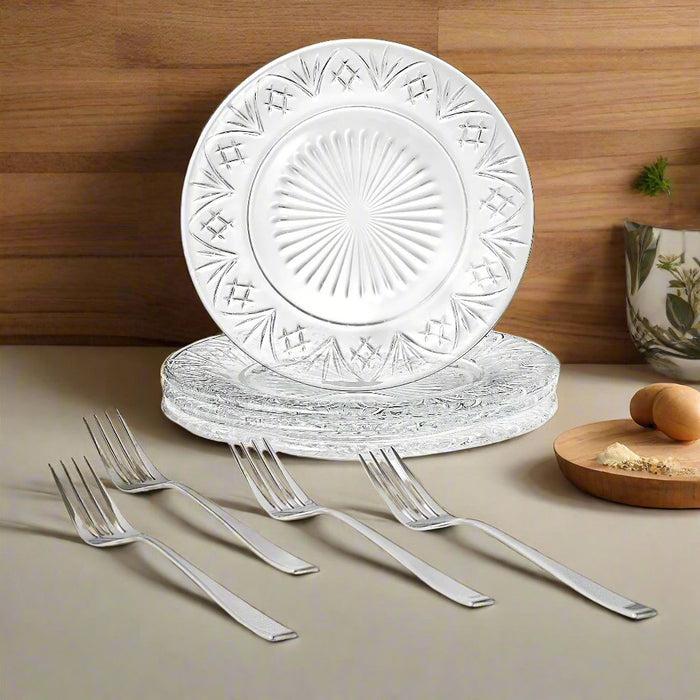 Godinger Dublin Dessert Plate & Dessert Fork Set Of 8