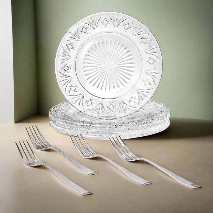 Godinger Dublin Dessert Plate & Dessert Fork Set Of 8