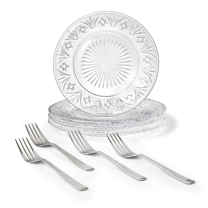 godinger Dublin Dessert Plate & Dessert Fork Set of 8