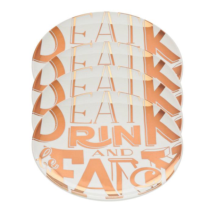godinger Eat Drink & Be Fancy Appetizer Plate Set of 4