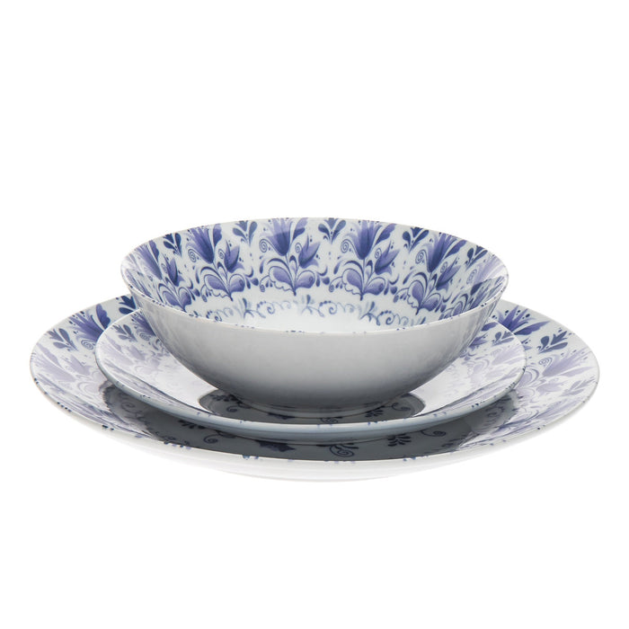 Godinger Fiori Porcelain 12 Piece Dinnerware Set Service For 4