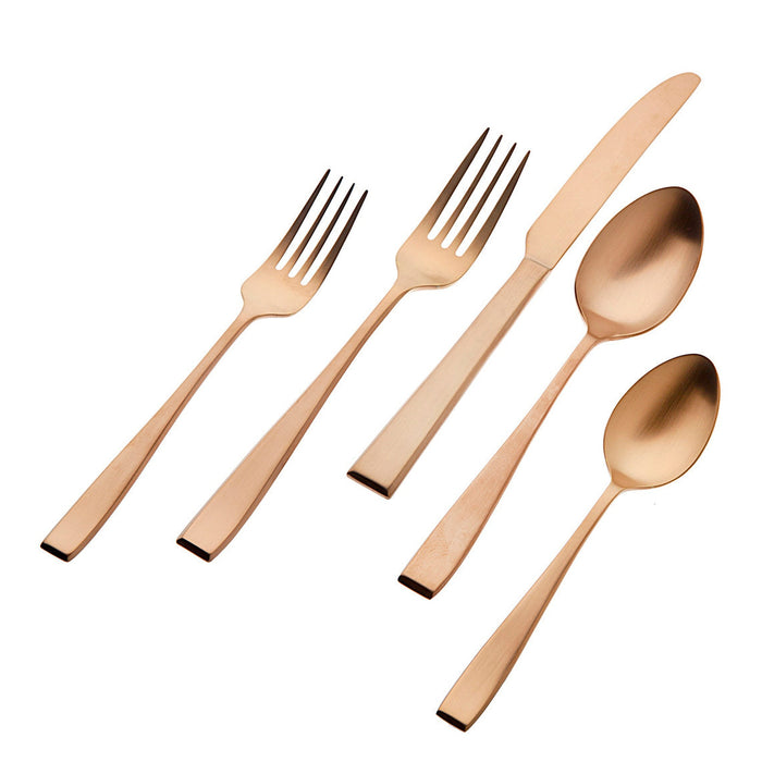 godinger Flagstaff Matte Copper 18/0 Stainless Steel 20 Piece Flatware Set Service For 4
