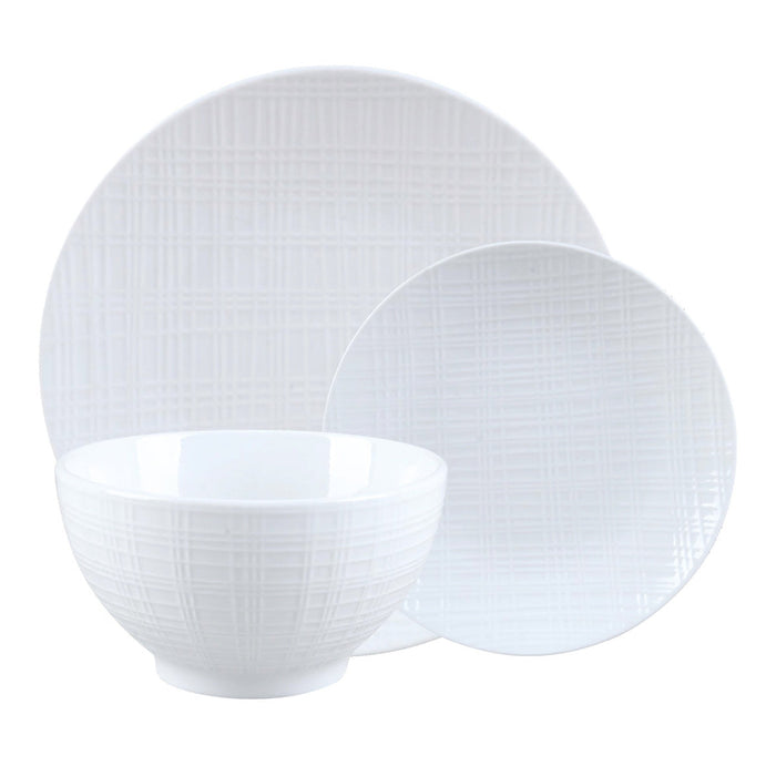 Godinger Freemont Porcelain 12 Piece Dinnerware Set Service For 4