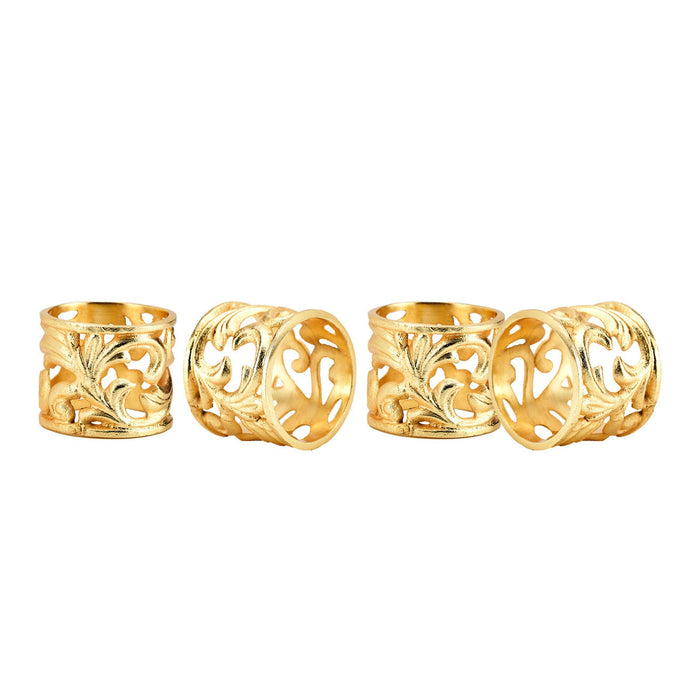Godinger 20th Century Gold Baroque Napkin Ring Set