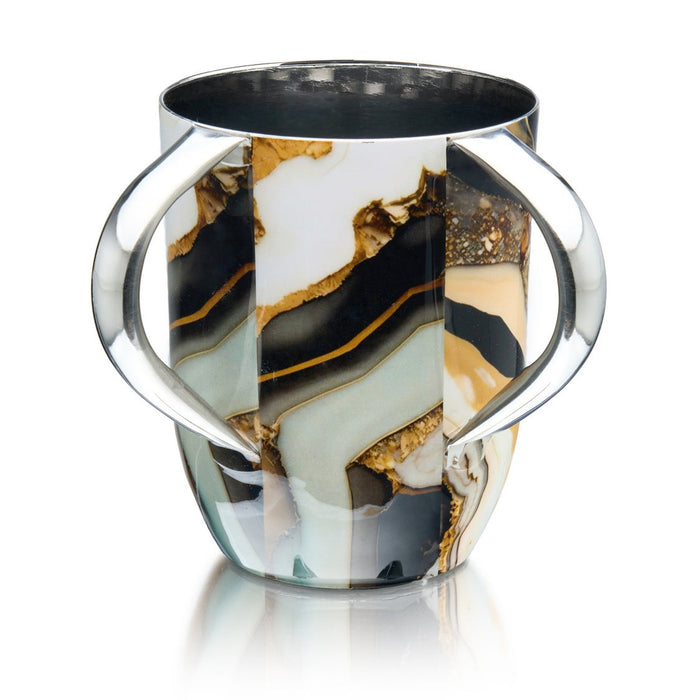 Godinger Abstract Black & Gold Marble Wash Cup
