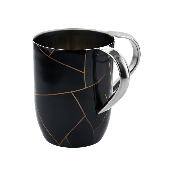 godinger Abstract Lines Black & Gold Marble Wash Cup