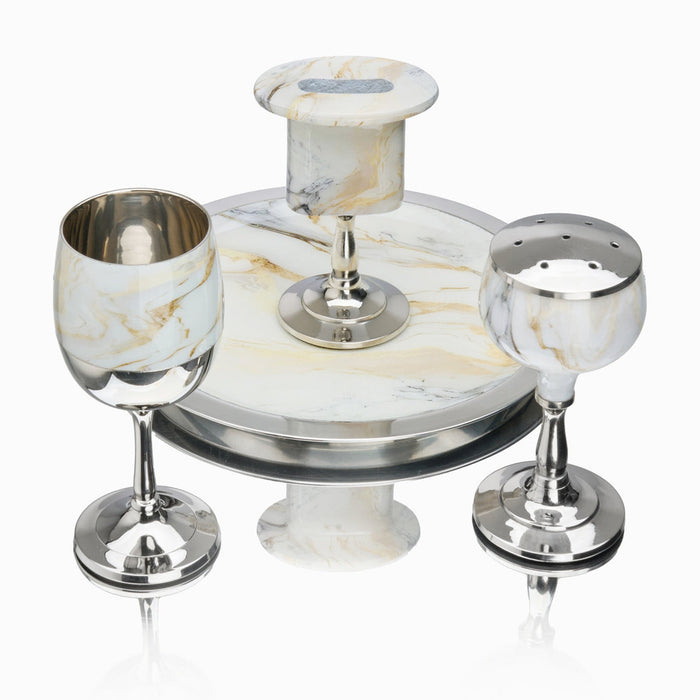 Godinger Abstract White & Gold Havdalah