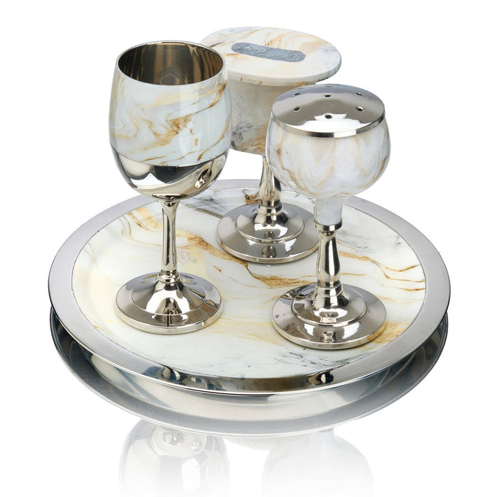 Godinger Abstract White & Gold Havdalah