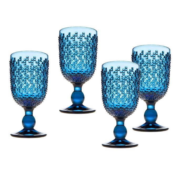 Godinger Alba Blue Goblet Set Of 4