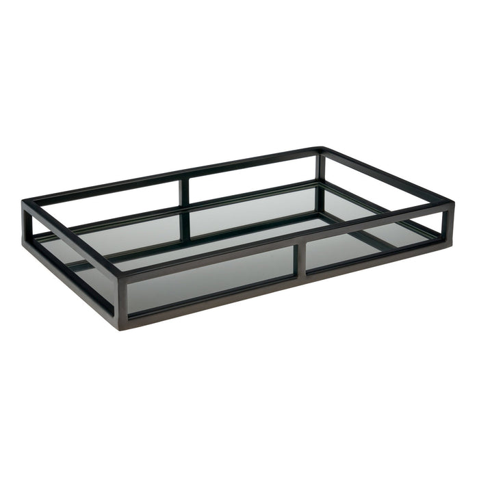 godinger Aspen Gunmetal Mirrored Serving Tray