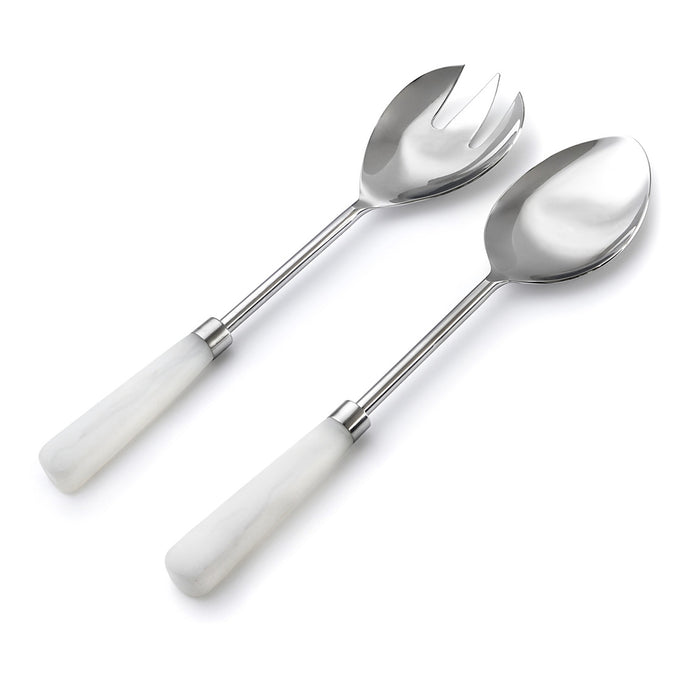 Godinger Azure Matte White Resin Salad Server Set