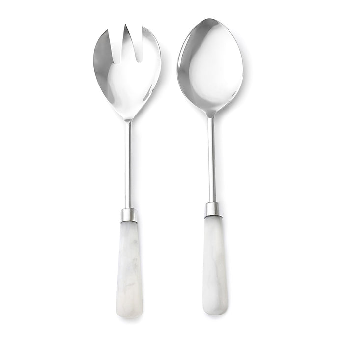 godinger Azure Matte White Resin Salad Server Set
