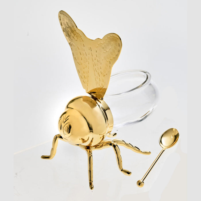Godinger Bee Gold Honey Jar With Spoon