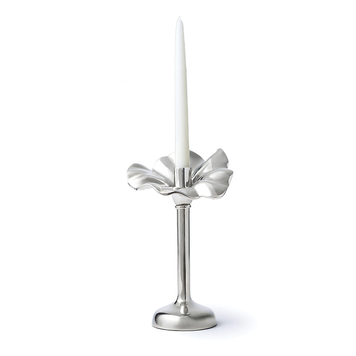 Godinger Blossom Platinum Tapered Candle Holder 10"