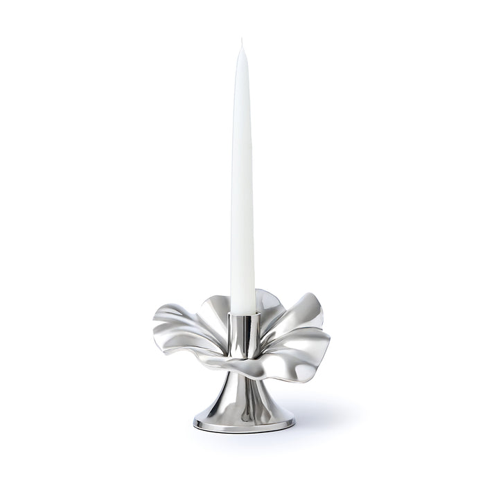 Godinger Blossom Platinum Tapered Candle Holder 6"