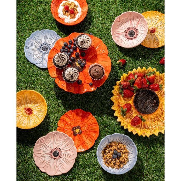 Godinger Blue Poppy Flower Cereal Bowl