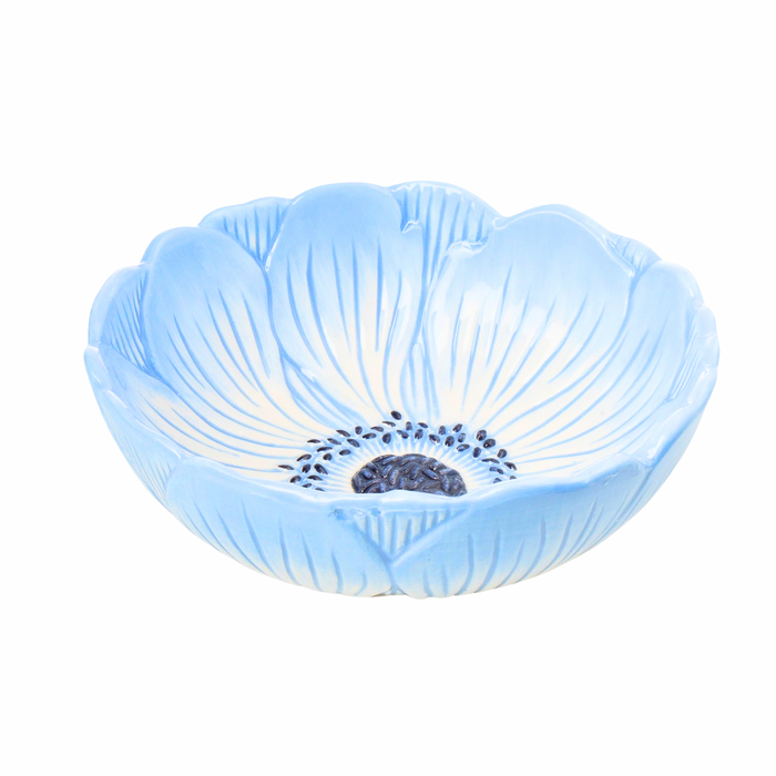 Godinger Blue Poppy Flower Cereal Bowl