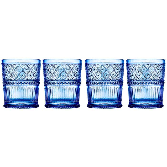 godinger Claro Blue Double Old Fashion Set of 4