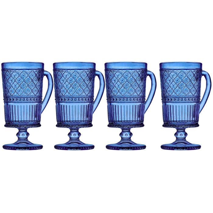 godinger Claro Blue Footed Coffee Mug Set of 4