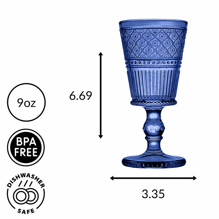 Godinger Claro Blue Goblet Set Of 4