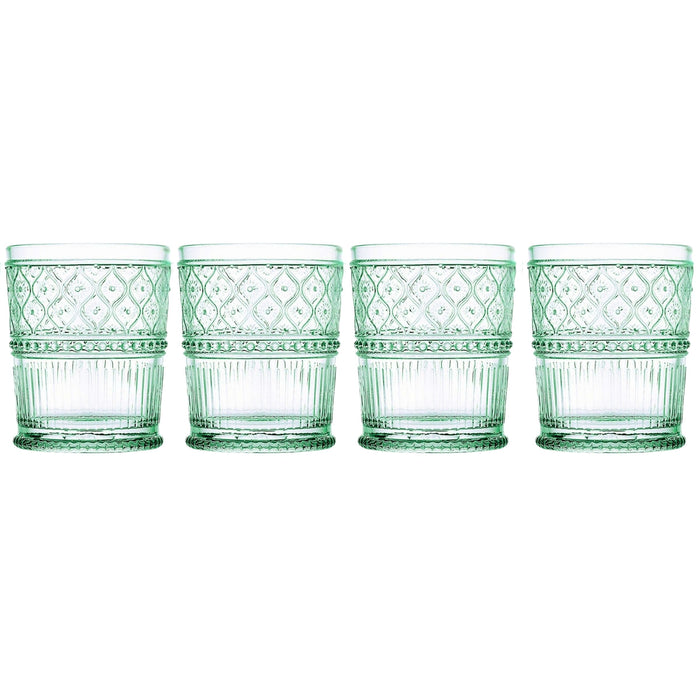 Godinger Claro Green Double Old Fashion Set Of 4