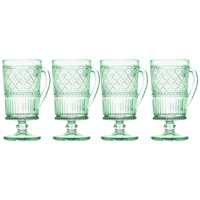 godinger Claro Green Footed Coffee Mug Set of 4