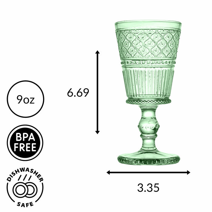 Godinger Claro Green Goblet Set Of 4