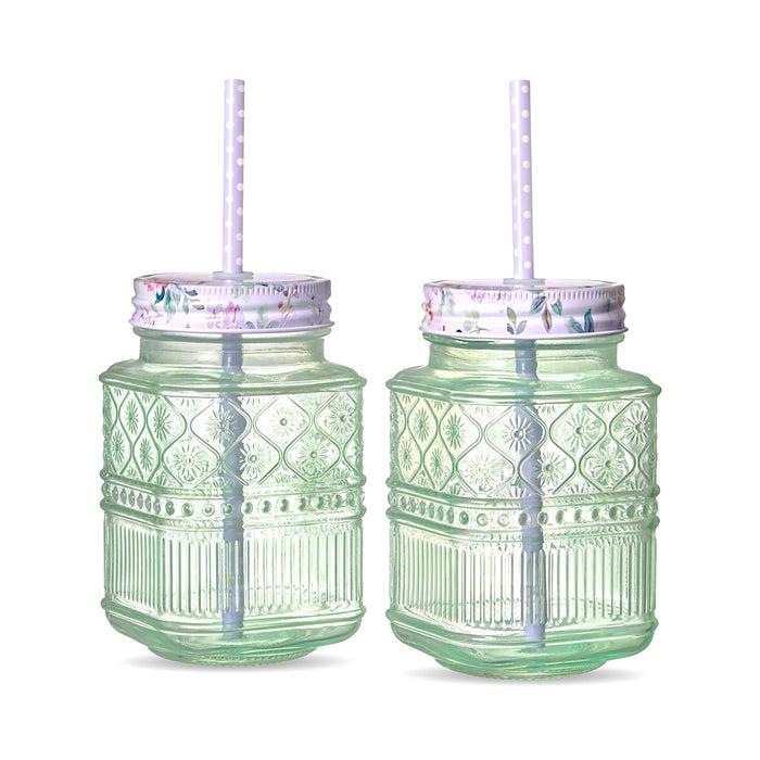 godinger Claro Green Mason Jar Set of 2