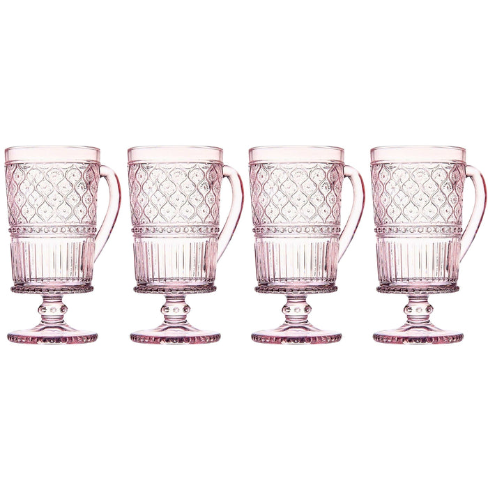 godinger Claro Pink Footed Coffee Mug Set of 4