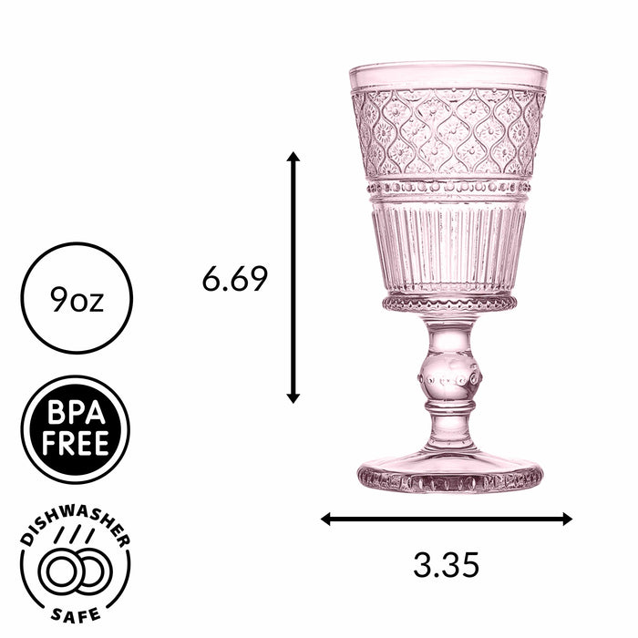 Godinger Claro Pink Goblet Set Of 4