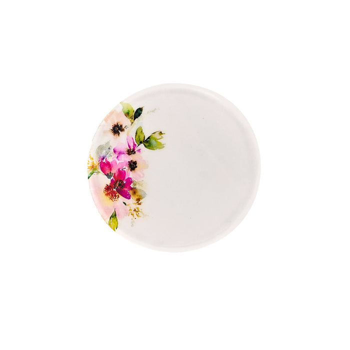 Godinger Claro Walnut Pink Floral Coaster Set