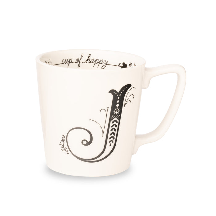 godinger Cup of Happy Letter Mug J