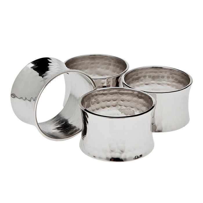 godinger Curved Hammered Napkin Ring Set