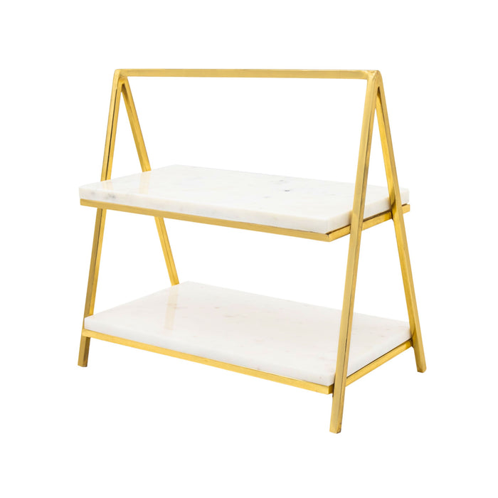 godinger Doux Marble Two Tier Serving Stand